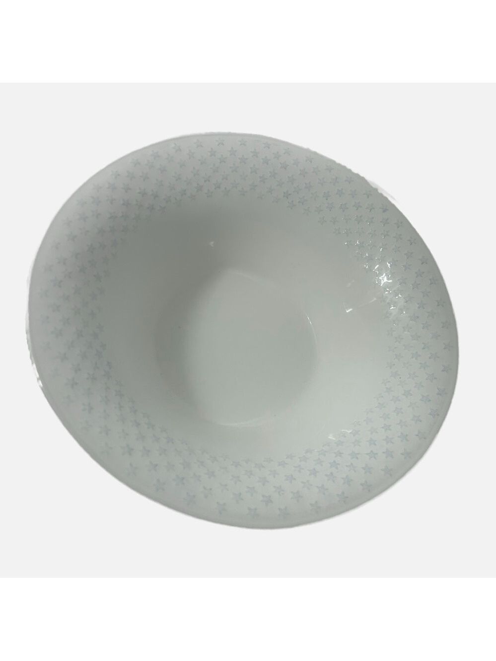 Bordallo Pinheiro Large White Serving Blue Stars Patterned Bowl